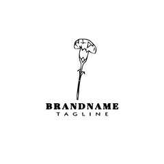 carnation flower logo cartoon icon design template black isolated vector beautiful