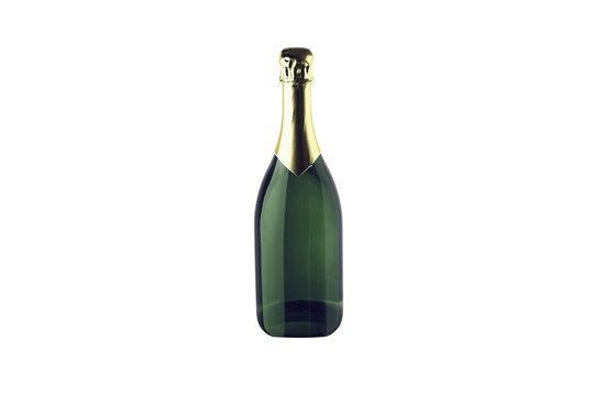 Bottle of Champagne Mock up isolated on a white background. 3d rendering.