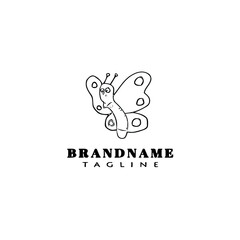 butterfly logo cartoon icon design template black isolated vector beautiful