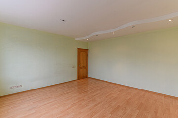 Russia, Moscow- May 03, 2020: interior room apartment modern bright cozy atmosphere. general cleaning, home decoration, preparation of house for sale. empty room renovated