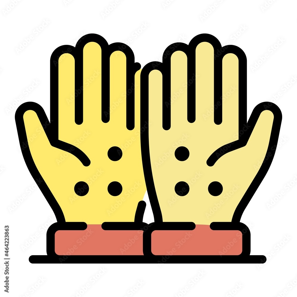 Poster massage points on the palms icon. outline massage points on the palms vector icon color flat isolate