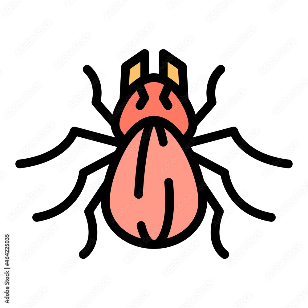 Poster bug icon. outline bug vector icon color flat isolated
