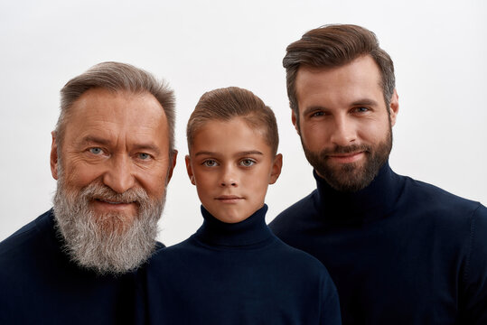 Portrait Of Happy Three Generations Of Men Together