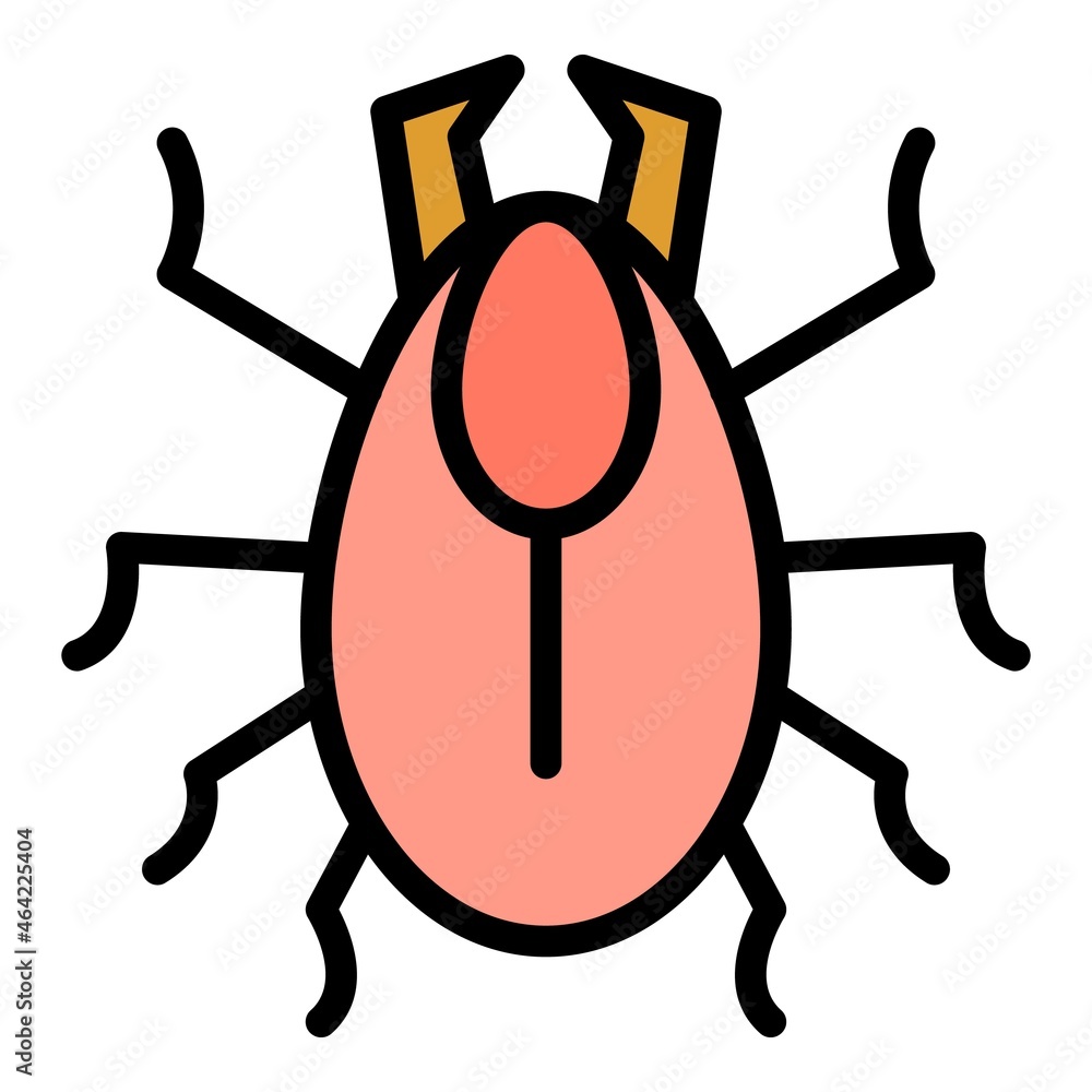 Poster annelid bug icon. outline annelid bug vector icon color flat isolated
