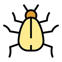 Organism bug icon. Outline organism bug vector icon color flat isolated