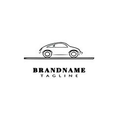 creative car logo cartoon icon design template black isolated vector