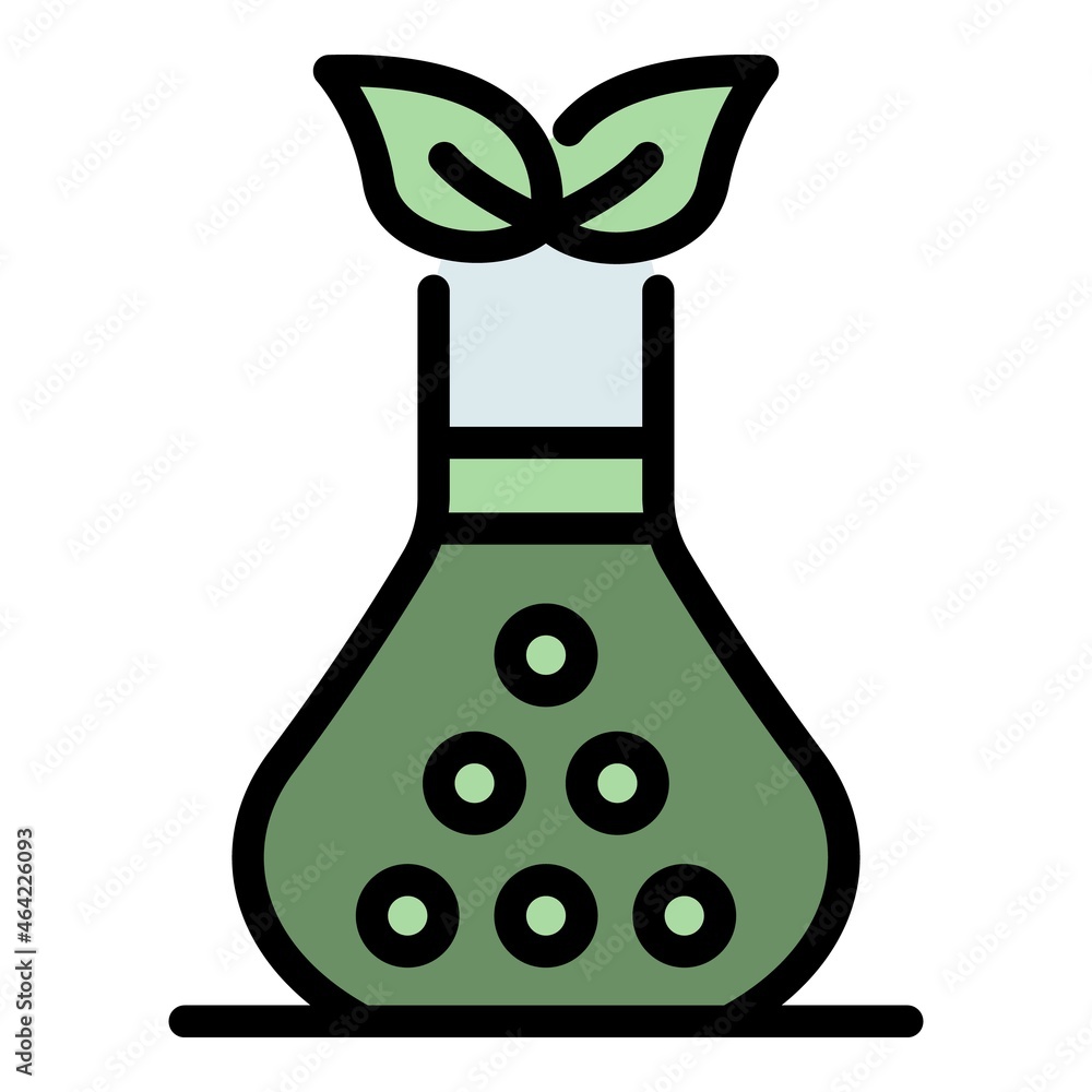 Poster phyto flask icon. outline phyto flask vector icon color flat isolated