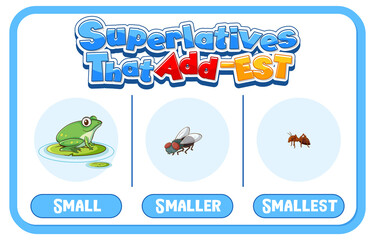 Comparative and Superlative Adjectives for word small