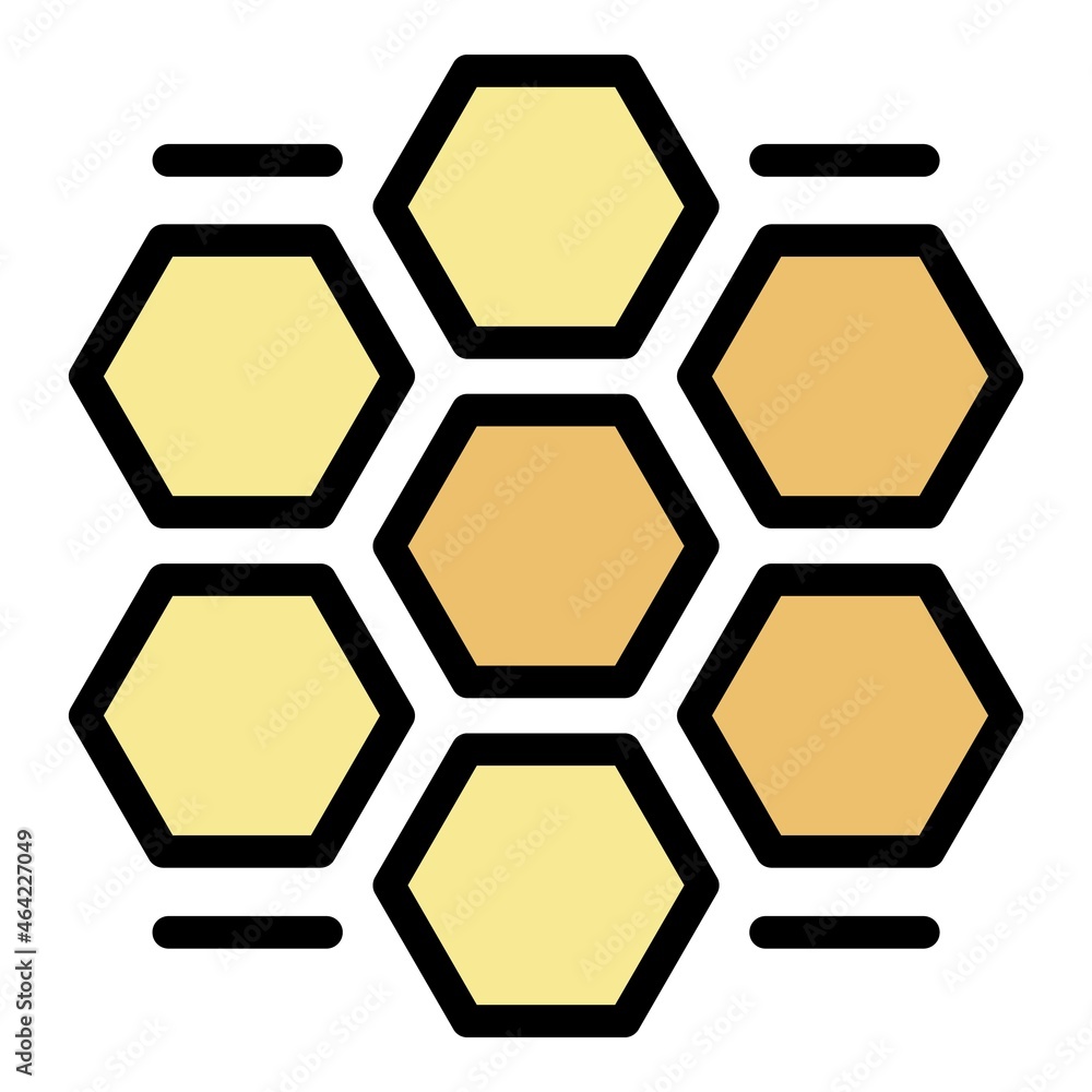 Poster honey comb procedure icon. outline honey comb procedure vector icon color flat isolated