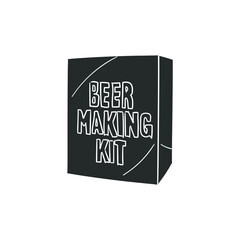 Beer Kit Icon Silhouette Illustration. Box Home Liquid Vector Graphic Pictogram Symbol Clip Art. Doodle Sketch Black Sign.