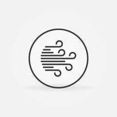 Circle with Wind sign vector concept line icon