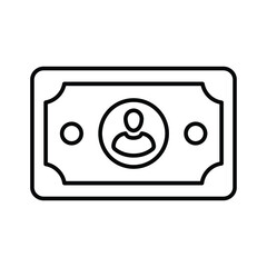 Financial, banknote, money line icon. Outline vector.