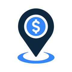 Location, discount icon. Simple editable vector illustration.