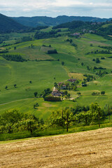 Rural landscape near Riolo and Canossa, Emilia-Romagna.