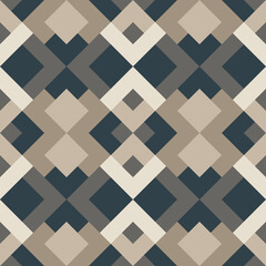 Mosaic seamless texture. Abstract pattern. Vector geometric background of triangles in brown and gray colors