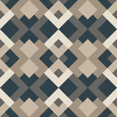 Mosaic seamless texture. Abstract pattern. Vector geometric background of triangles in brown and gray colors