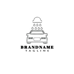 Obraz premium car wash cartoon logo template icon design black simple vector illustration