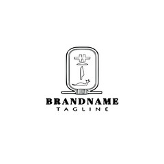 egypt symbol cartoon logo template icon design simple vector illustration