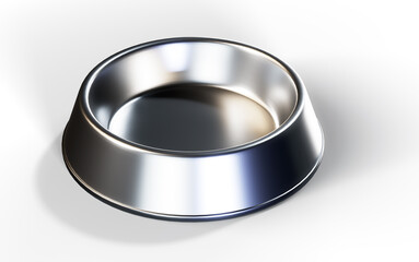 pet feeding bowl for food or water on rubber base for cats or dogs. 3d render.