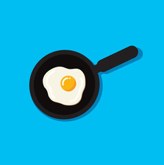 Fresh fried egg vector icon illustration.