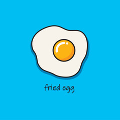 Fresh fried egg vector icon illustration.