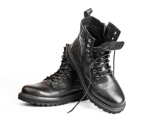 Black boots isolated on white