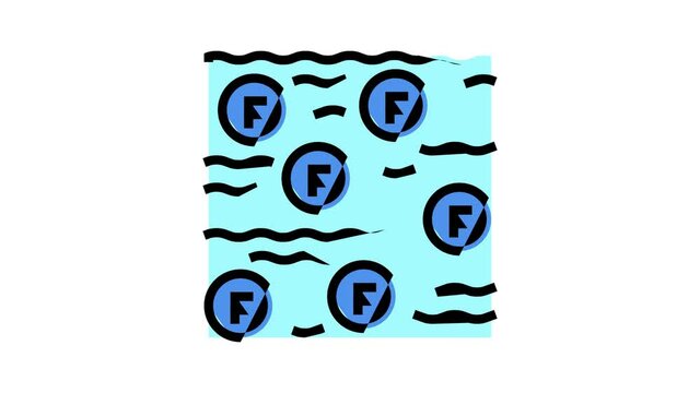 fluoridation water animated color icon. fluoridation water sign. isolated on white background