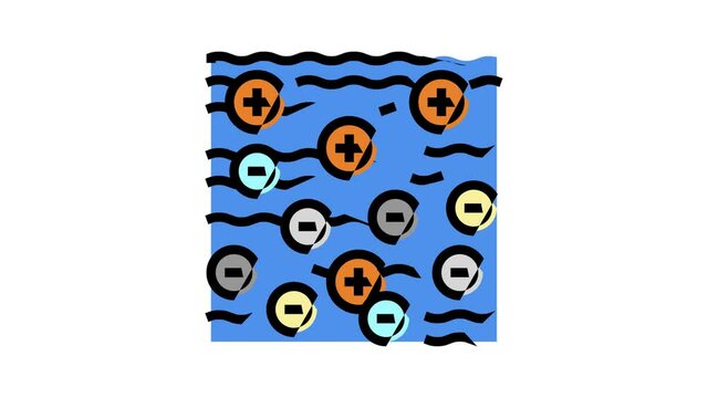 coagulation and flocculation water filter animated color icon. coagulation and flocculation water filter sign. isolated on white background