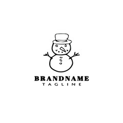 snowman logo cartoon icon design vector illustration cute