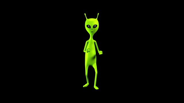 Alien is dancing a simple and easy dance 