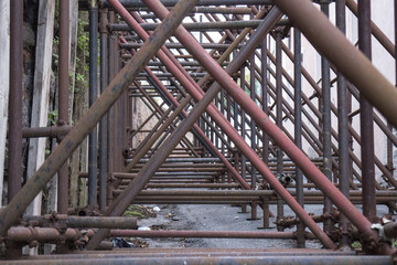 rusty scaffolding