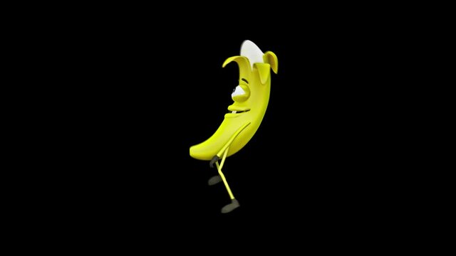 Banana Funny dancing Loop and Alpha Channel