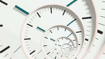 3d illustration - Spiral Clock Seamless Infinite Zoom