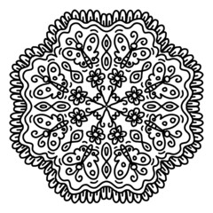 Vector circle of mandala with butterfly and flower ornament pattern.