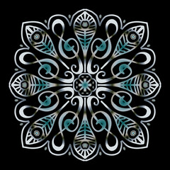 Vector circle of mandala with music ornament pattern.
