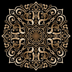 Vector circle of mandala with music ornament pattern.