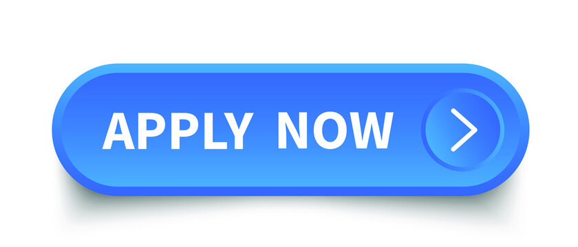 Vector illustration apply now button. Blue eps10 realistic Badge.