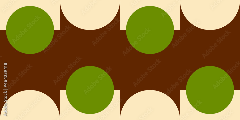 Poster Modern vector abstract  geometric background with circles, rectangles and squares  in retro scandinavian style. Pastel colored simple shapes graphic pattern. Abstract mosaic artwork.