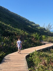 walking on the beach