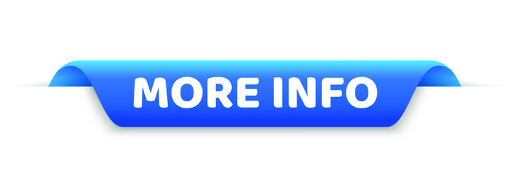 more info banner, vector template. ribbon label sign. sticker