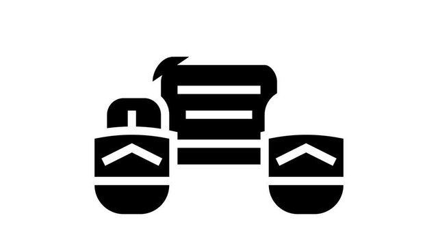 fly fishing pontoon animated glyph icon. fly fishing pontoon sign. isolated on white background