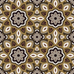 Vector seamless background. Endless colorful texture. Use for wallpaper, textile, book cover, clothes. In brown and white colors
