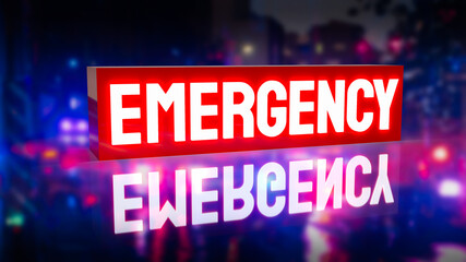 emergency light box in dark for rescue or  safety concept 3d rendering