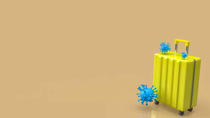 suitcase and virus for travel or medical concept 3d rendering © niphon