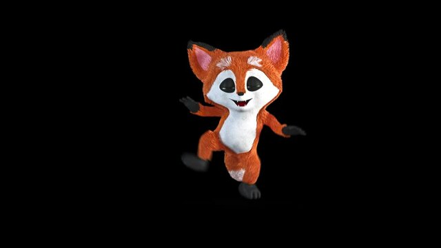 Little Fox dancing a happy dance