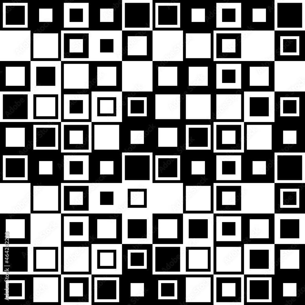 Poster black and white modern tiles. abstract tiles or geometric squares can be used as a seamless pattern.
