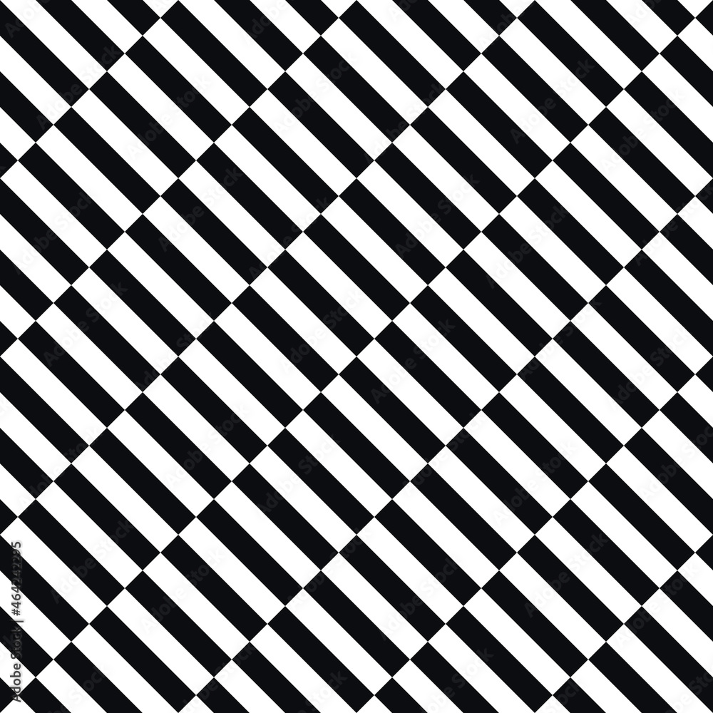 Poster Diagonal rectangles of a chess plan. Seamless vector from black and white rectangles through one.