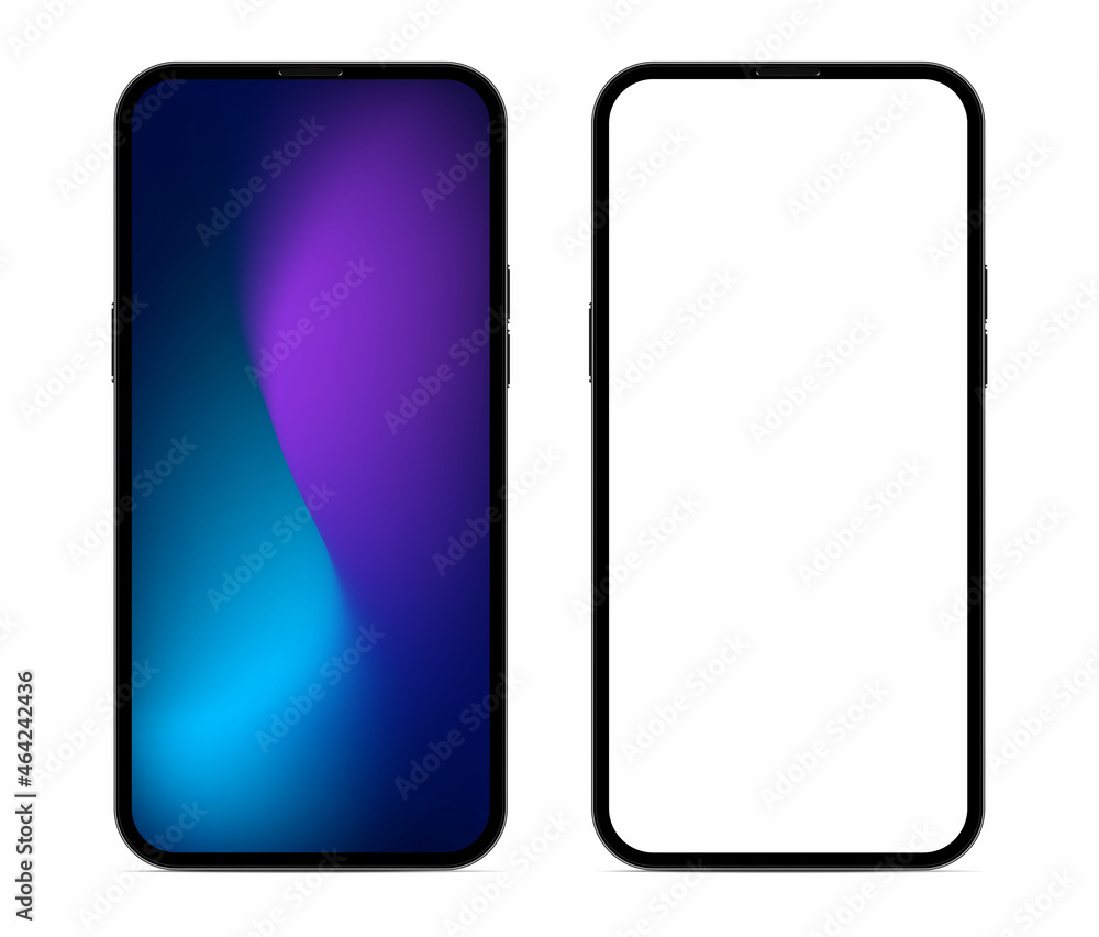 Poster smartphone blank screen with modern frameless design - realistic highest quality vector format