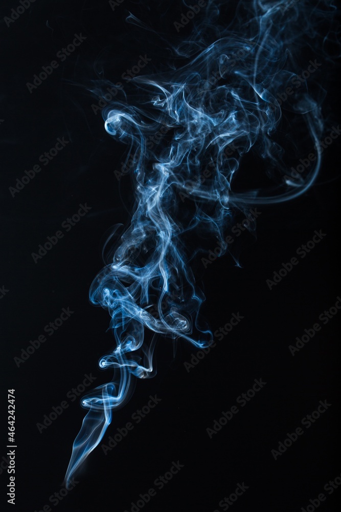 Wall mural White smoke on a dark black background