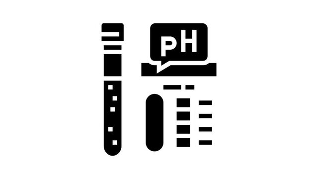 ph soil testing animated glyph icon. ph soil testing sign. isolated on white background